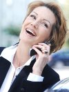 Portrait, mit Mobiltelefon